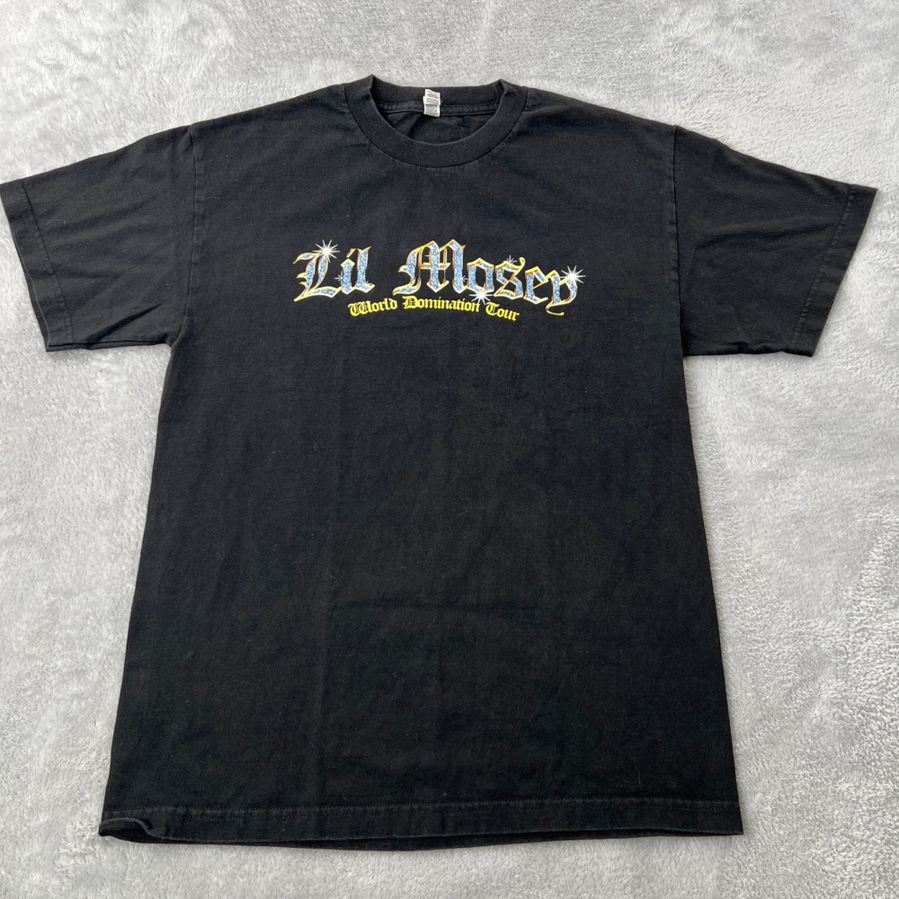 Lil Mosey World Domination Tour T-Shirt M Black Men Rap Hip Hop Graphic 2 Sided